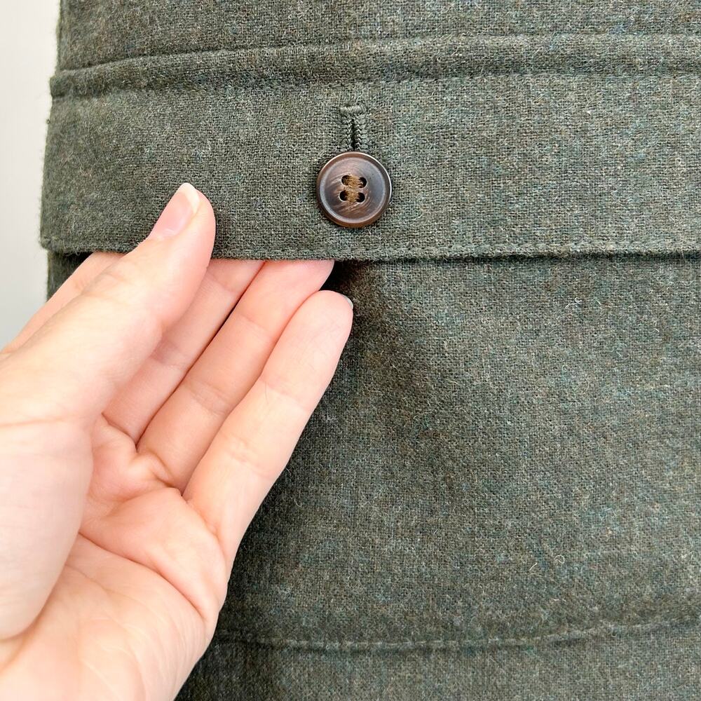 Madewell English Countryside Heritage Wool Green Cargo A-Line Mini Skirt NWT - Picture 4 of 11